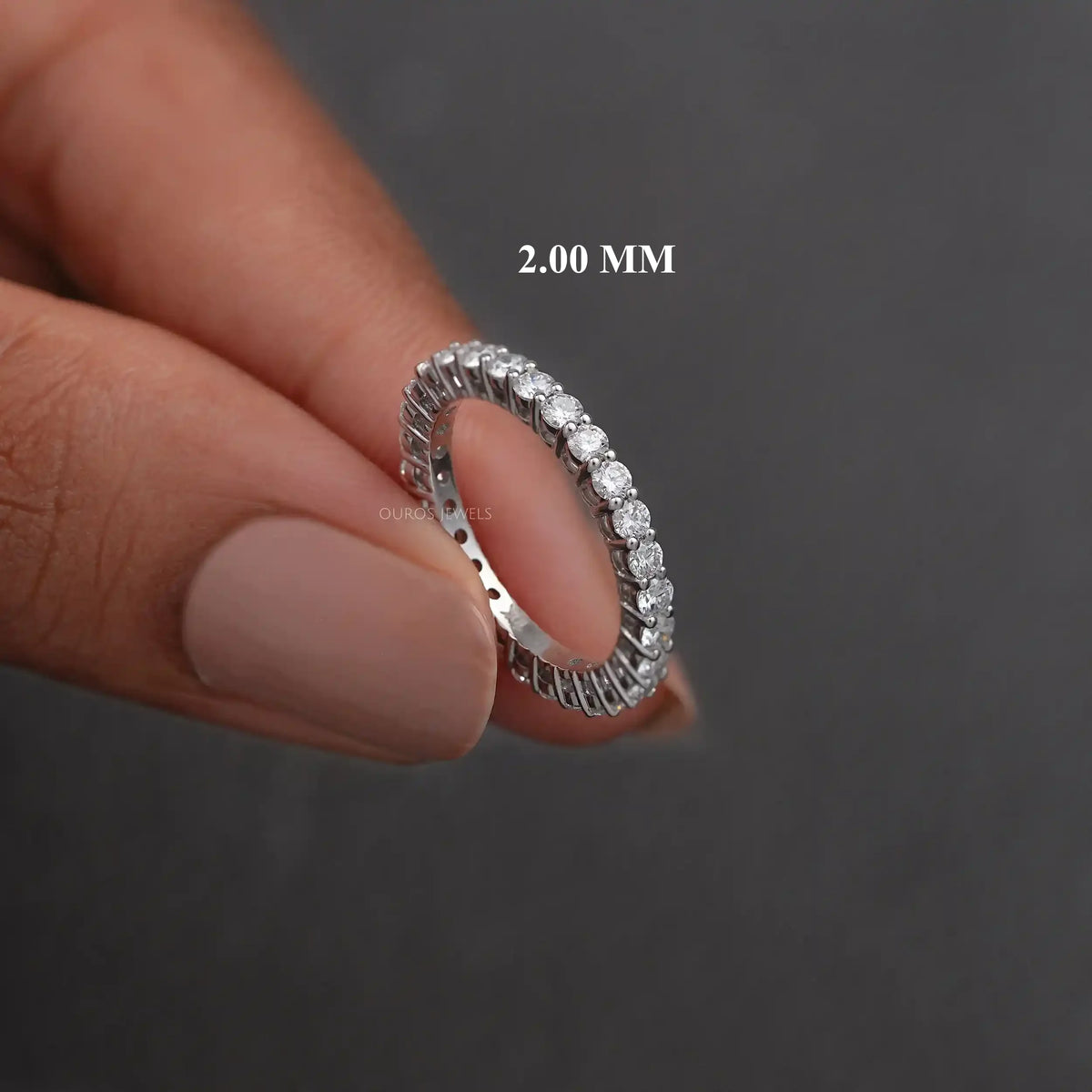 Round Lab Grown Diamond Eternity Wedding Band Ring