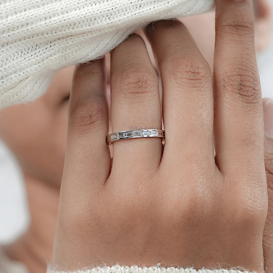 Channel Set Baguette Diamond Wedding Band Ring