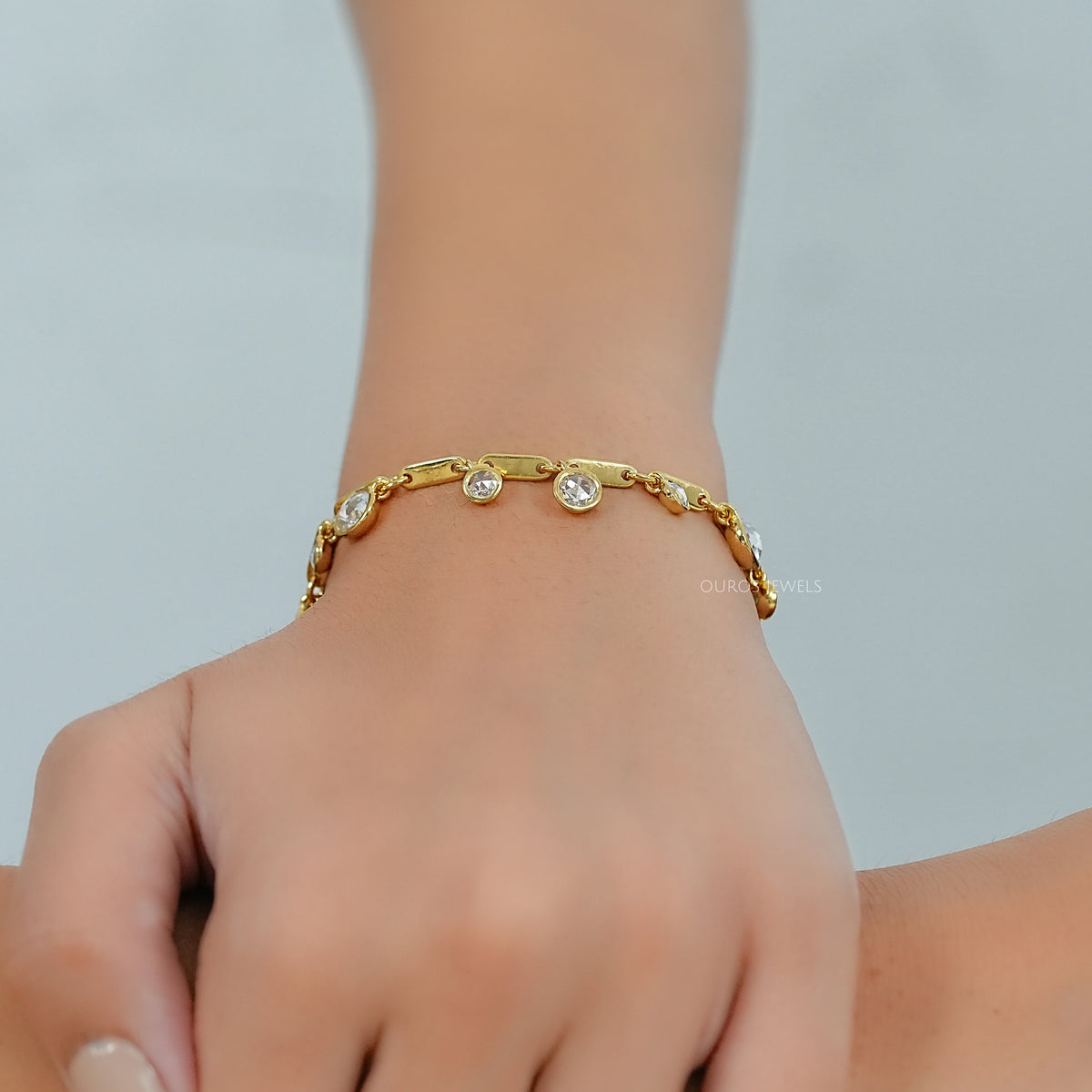 Armband mit im Rosenschliff geschliffenen Labordiamanten
