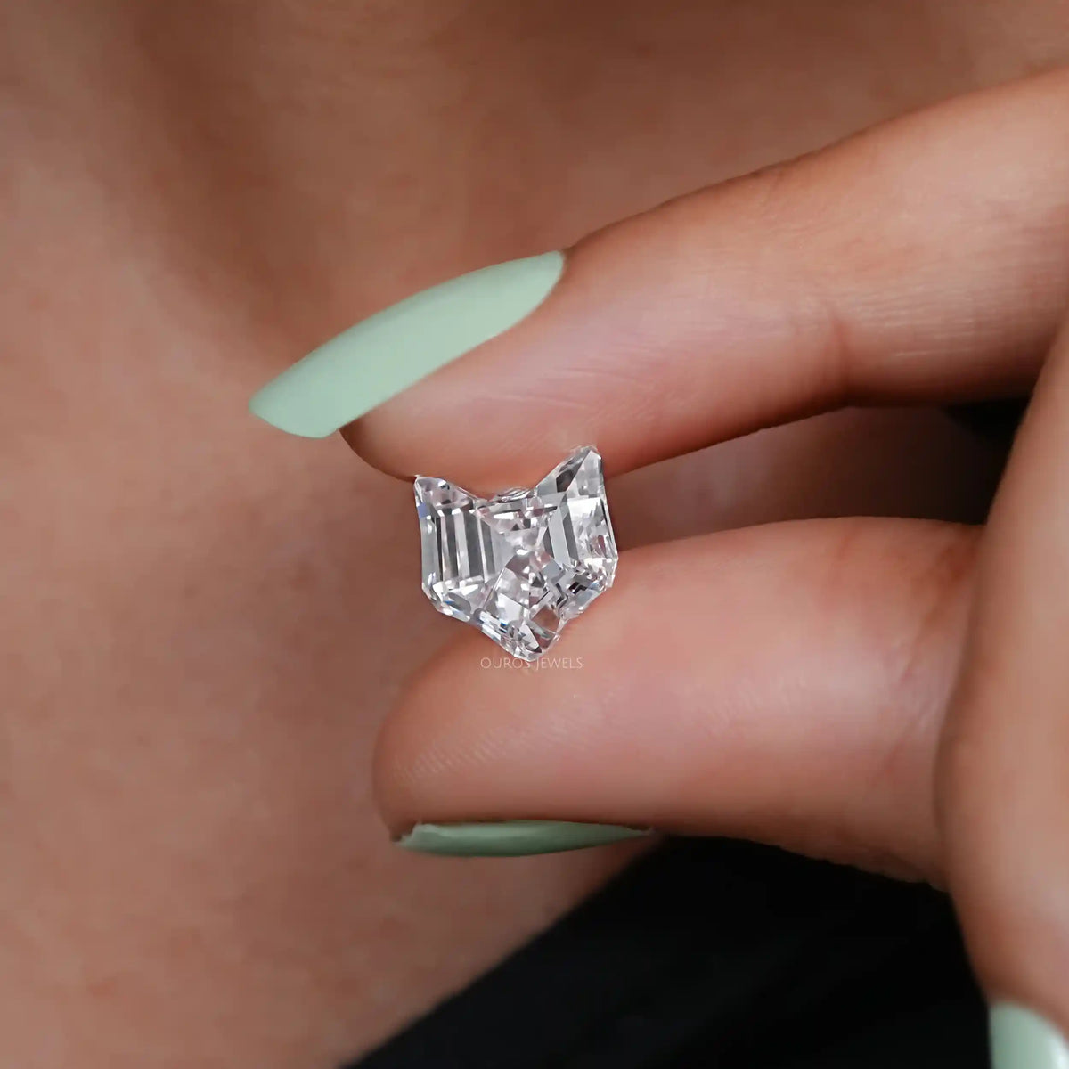 Antique Shape Cat Face Cut Lab Grown Diamond Loose