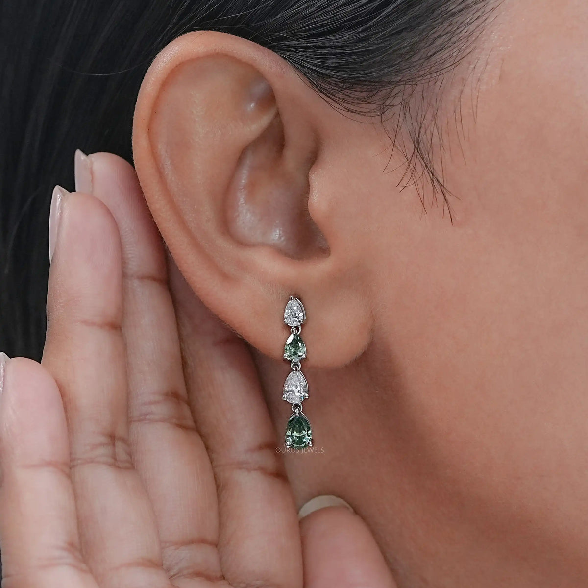 Pear Cut Lab Diamond Dangle Earrings Earrings