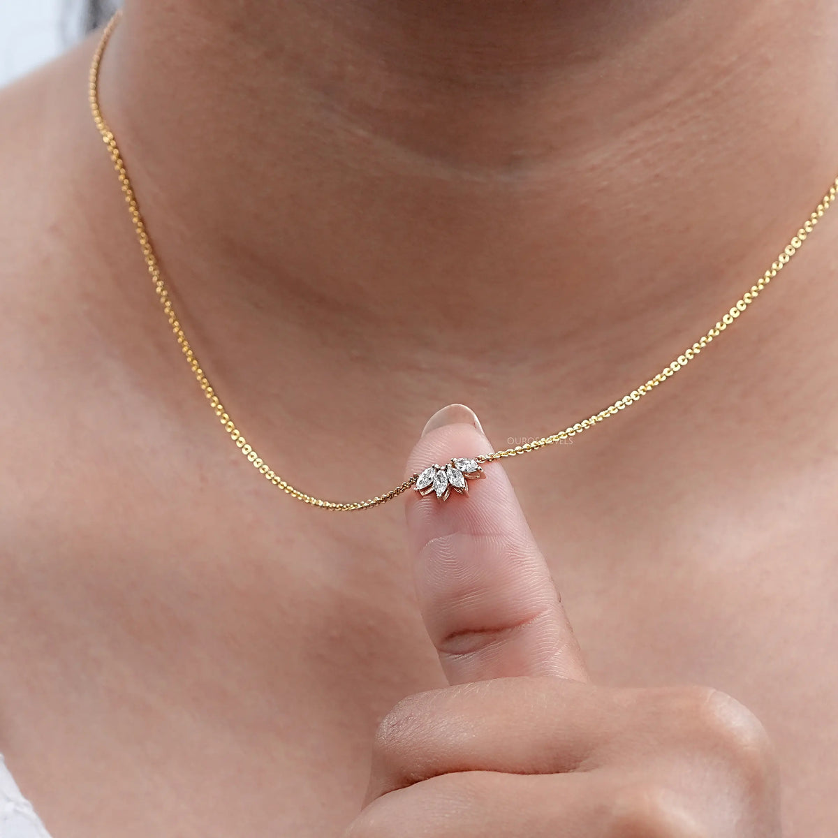 Marquise Cut Lab Grown Diamond Pendant Necklaces