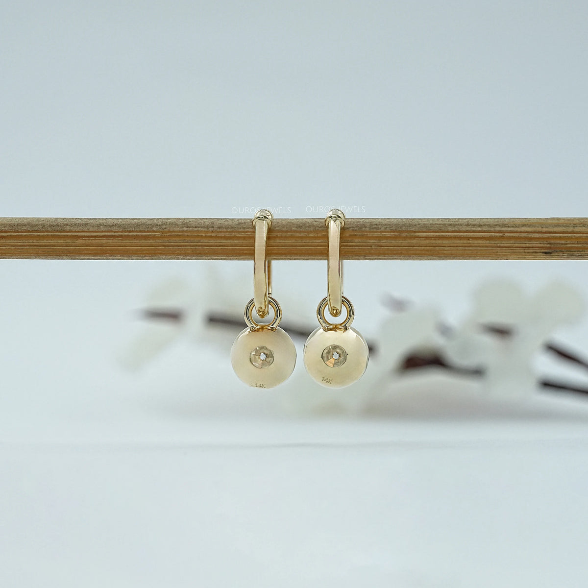 Trio Rosenschliff Runde Diamant-Halo-Ohrstecker