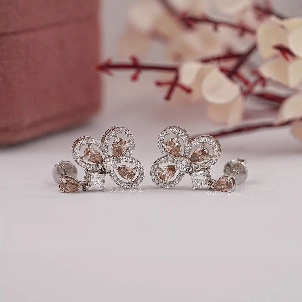 Chocolate Pear Lab Diamond Drop Earrings Earrings