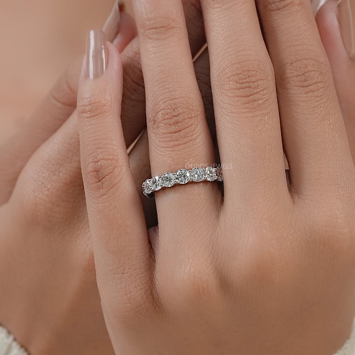 Round Diamond Eternity Wedding Band Ring