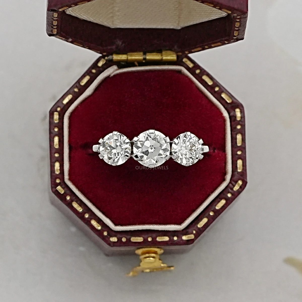 Trilogy Old European Round Cut Engagement Ring Rings