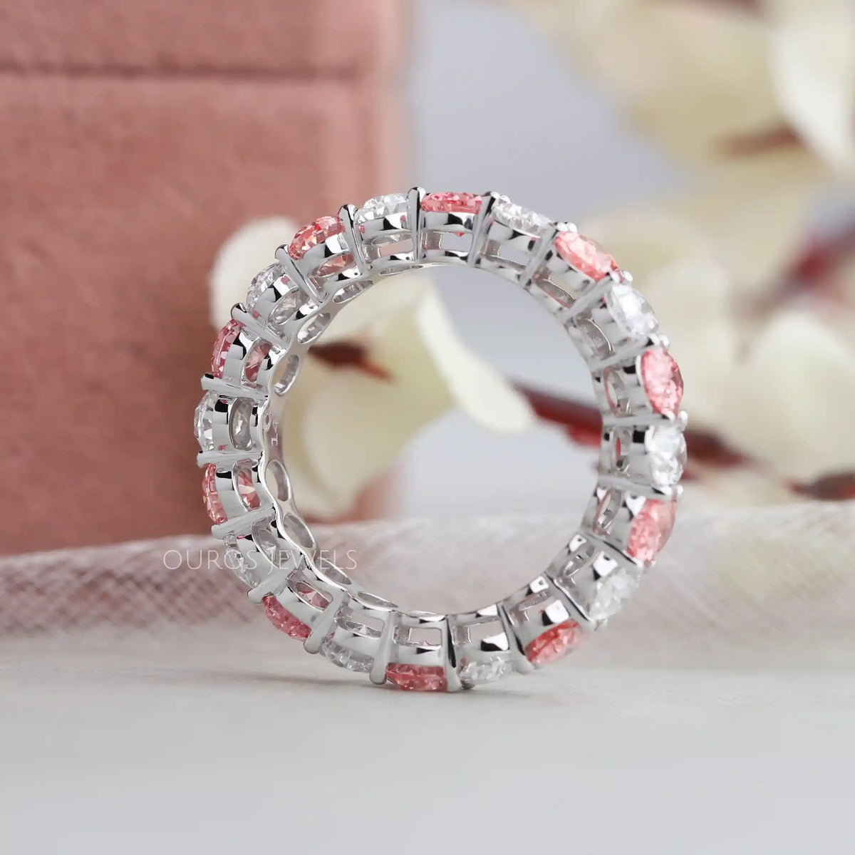 Oval Cut Lab Grown Diamond Full Eternity Wedding Band Ring