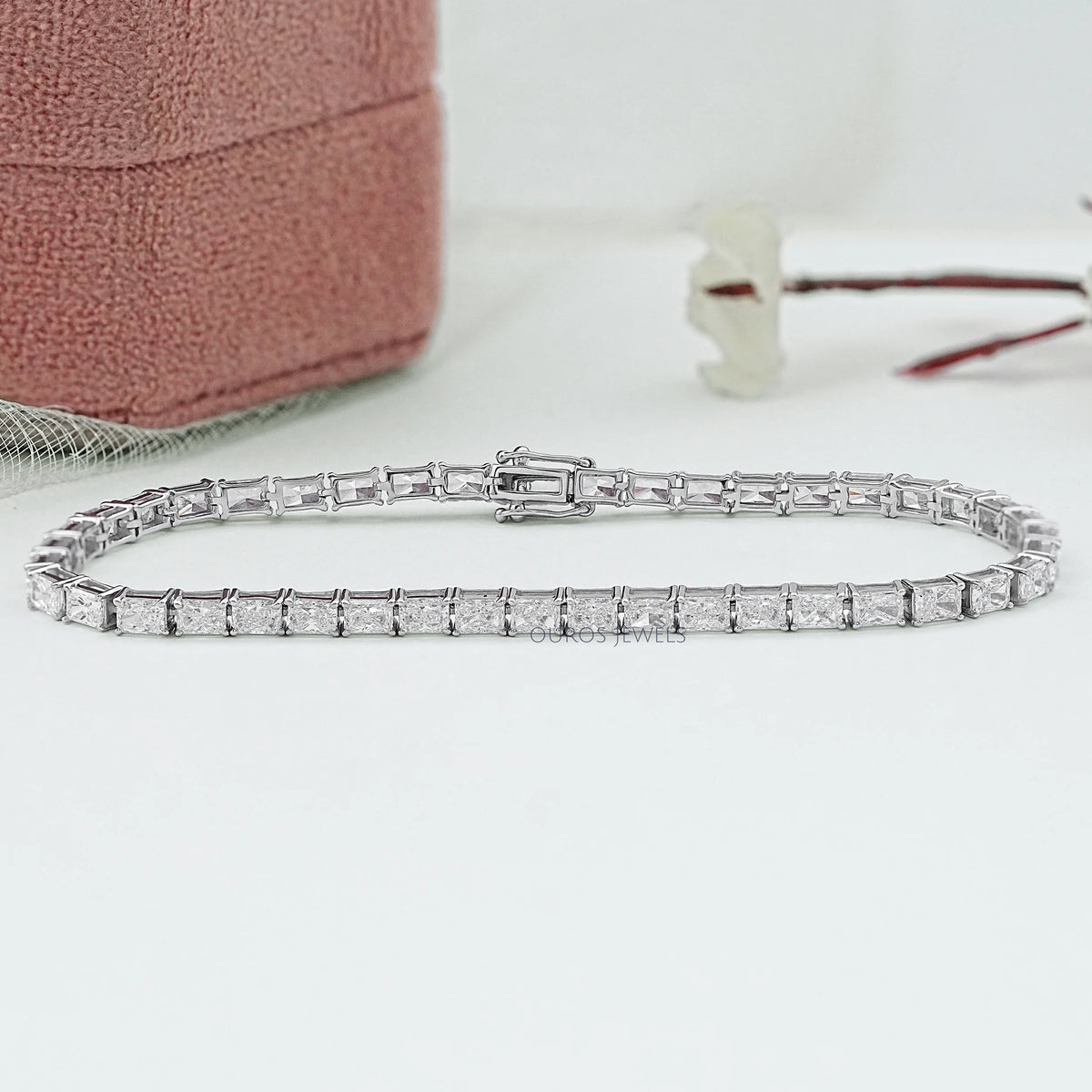 East West Radiant Lab Diamond Tennis Bracelet Prong Set Bracelet