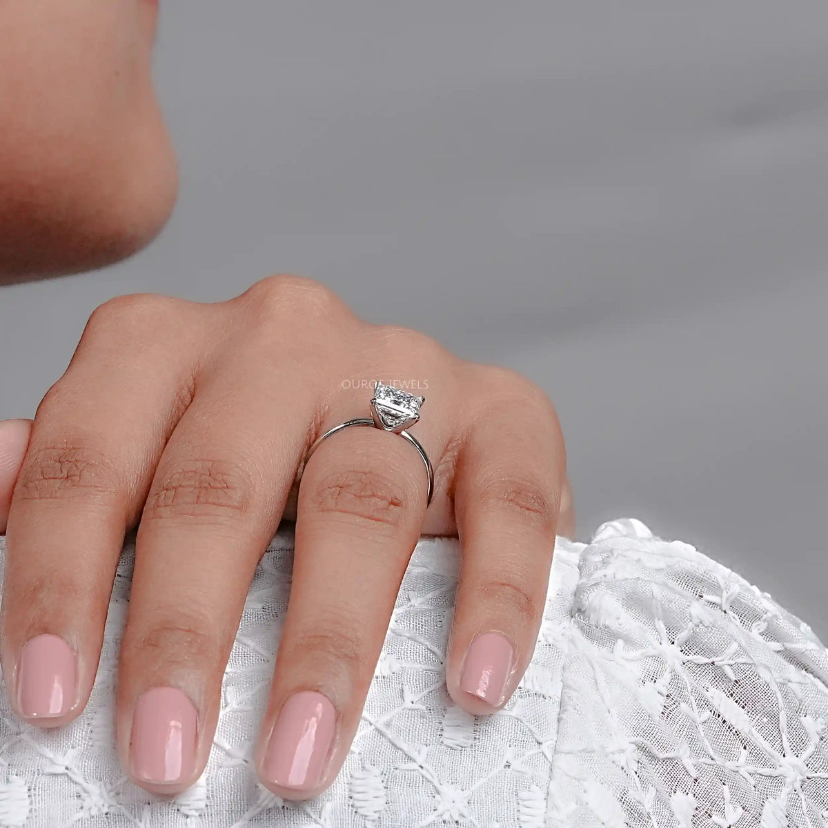 Square Radiant Lab Grown Diamond Solitaire Ring Rings