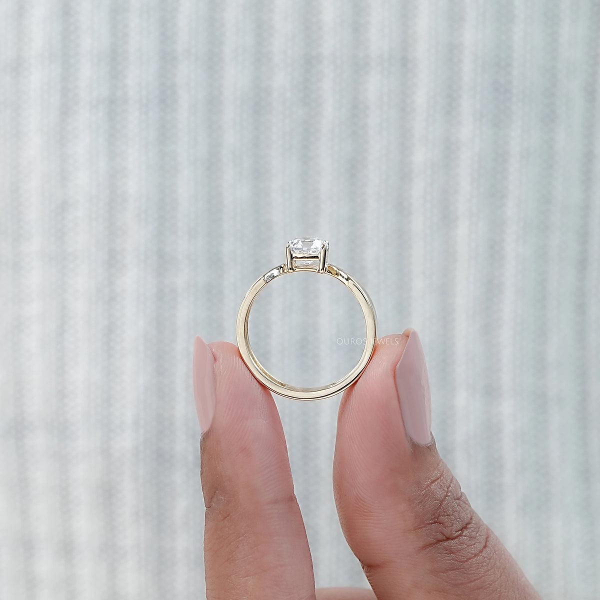 Old Mine Cushion Lab Diamond Solitaire Ring Rings