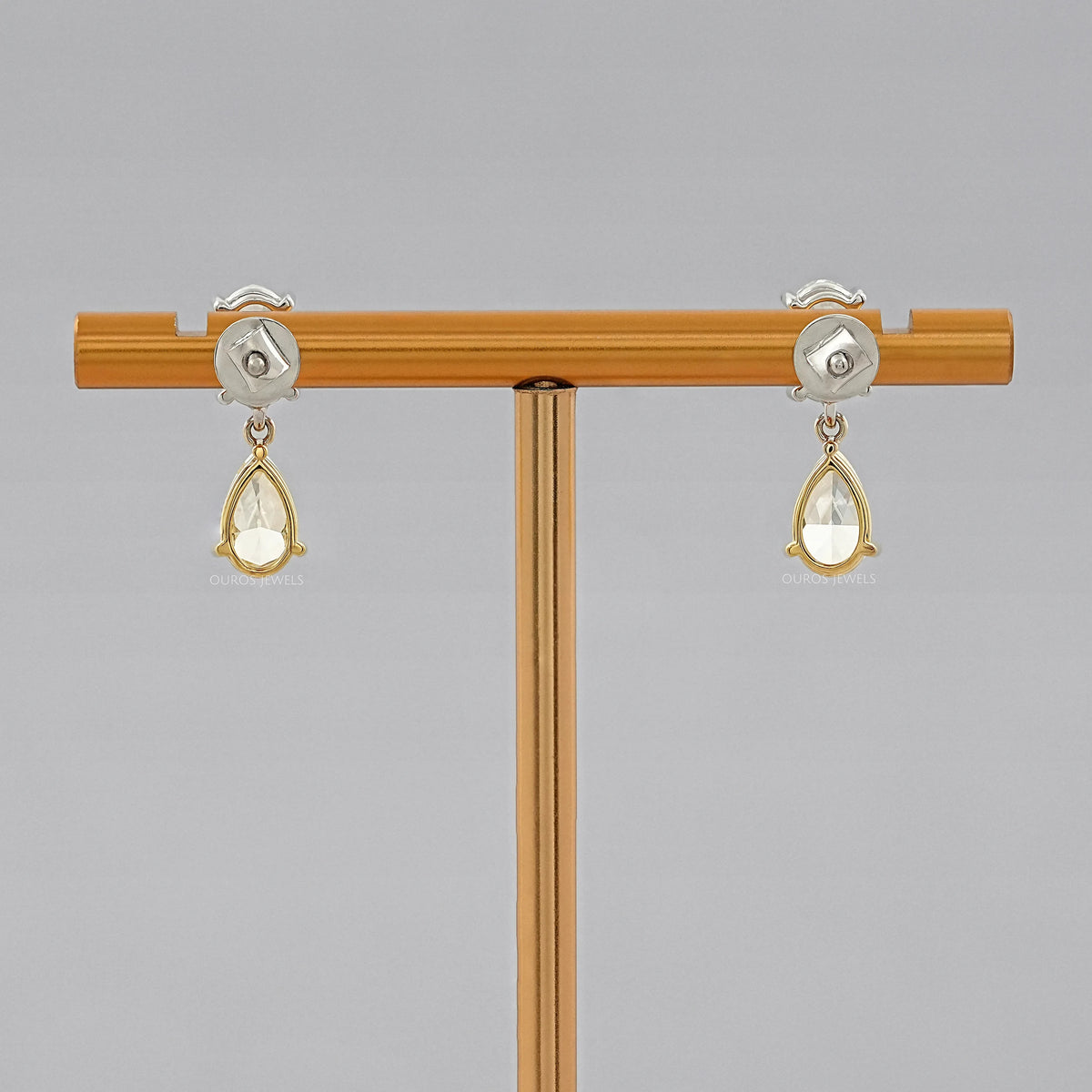 Fancy Yellow Pear And Oval Diamond Drop Earrings Earrings