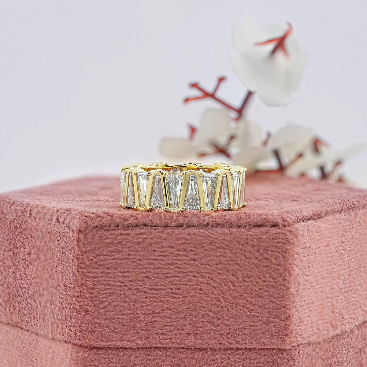 Tappered Baguette Diamond Zic Zac Bezel Set Eternity Band