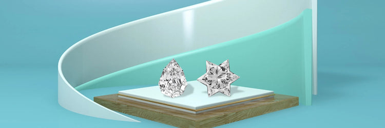 Image showing Pear and unique Star Shaped 2 Carat Lab-Grown Diamonds