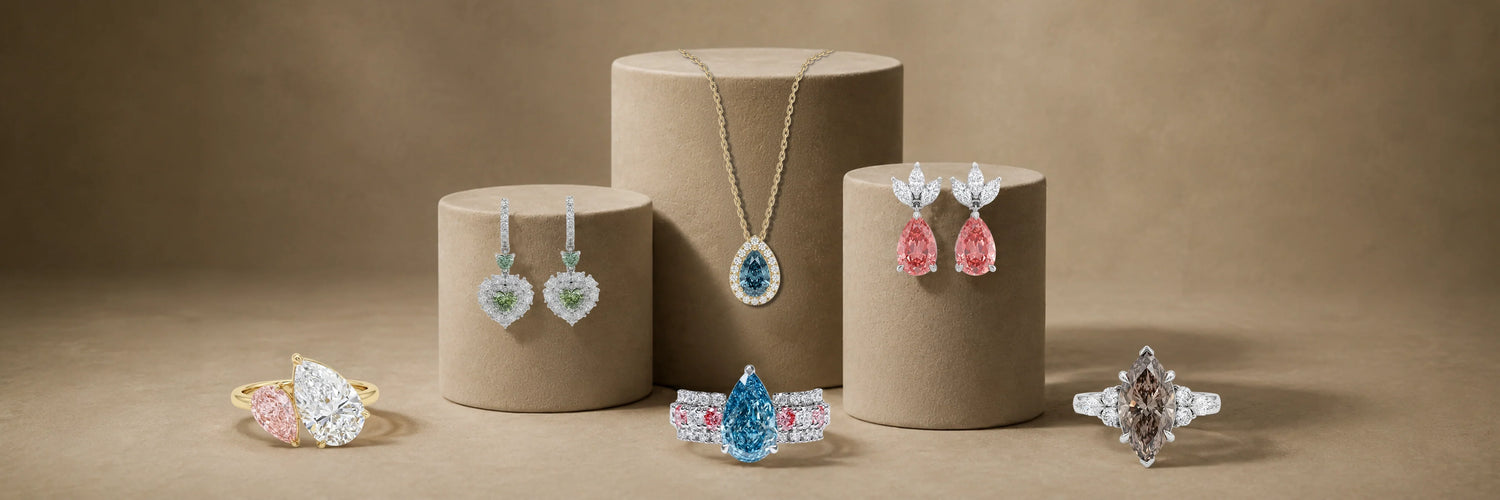 Colored Diamond Jewelry - Fancy Lab Grown Pink, Blue, Yellow & Rainbow Diamonds | Ouros Jewels