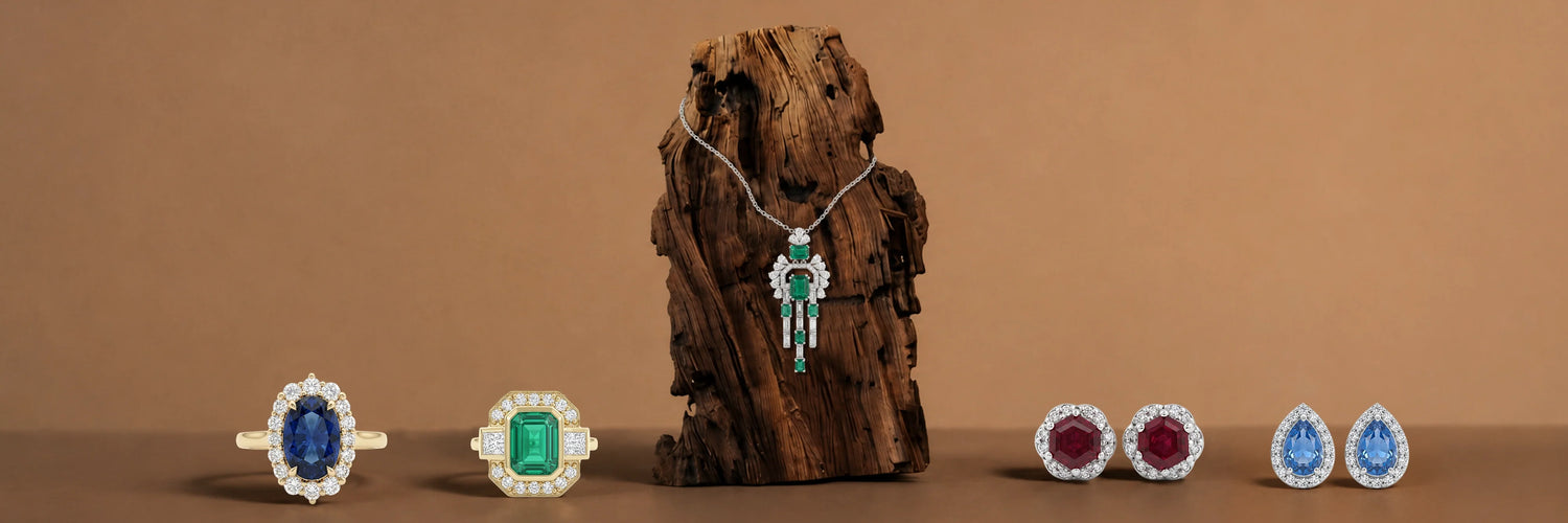 Lab Grown Gemstone Jewelry – Blue Sapphire, Green Emerald & Red Ruby Rings by Ouros Jewels