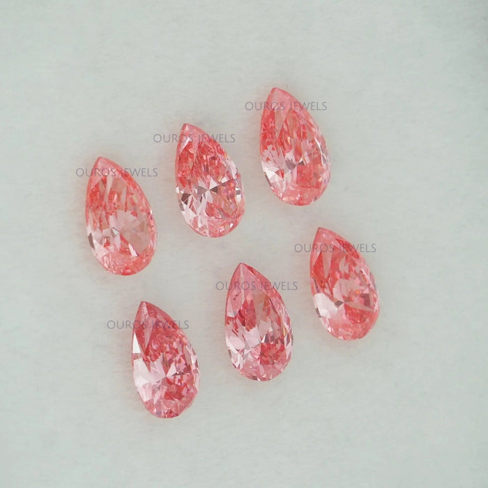0.31 Carat Each Pink Pear Cut Lab Diamond Loose