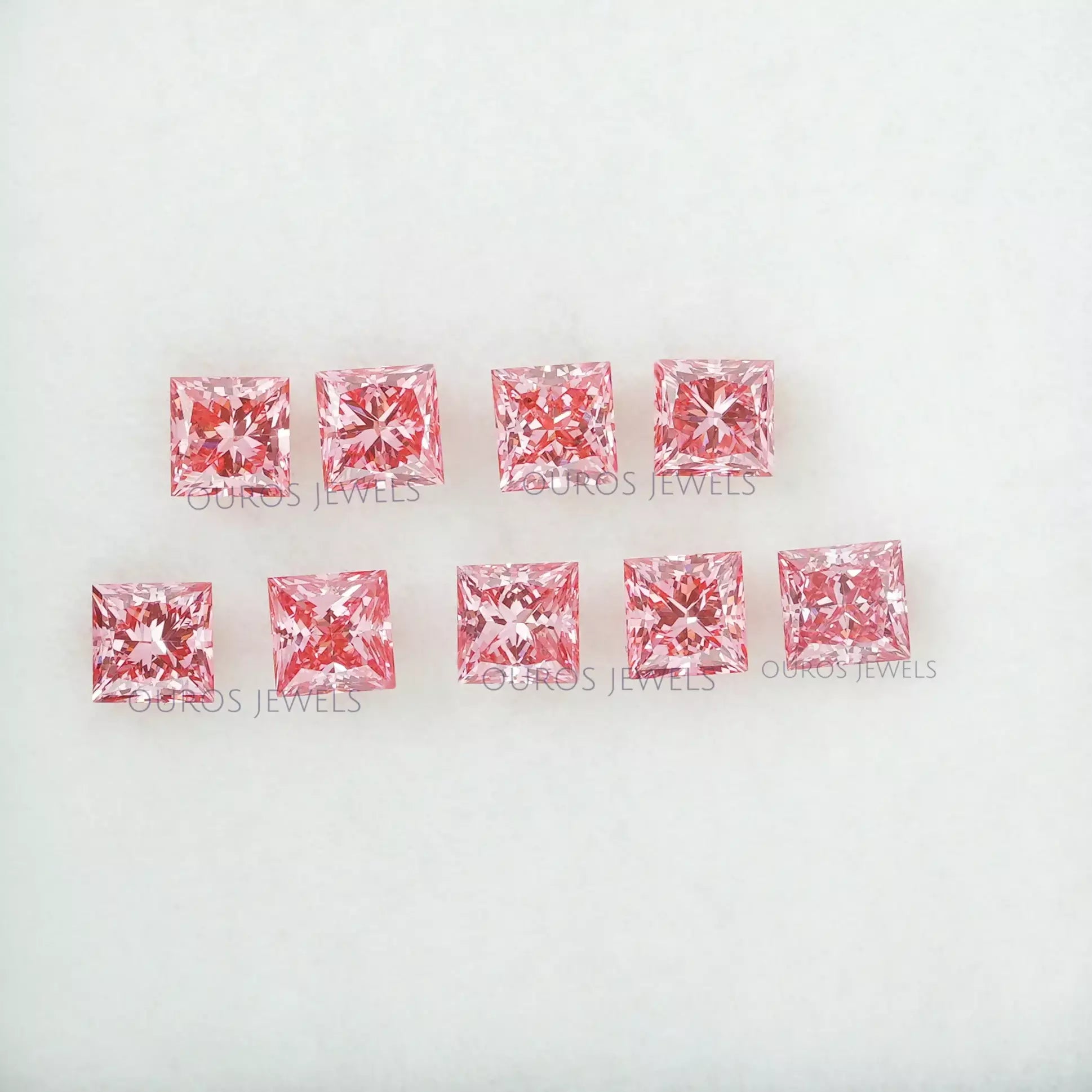 0.32 Carat Each Pink Princess Lab Grown Diamond