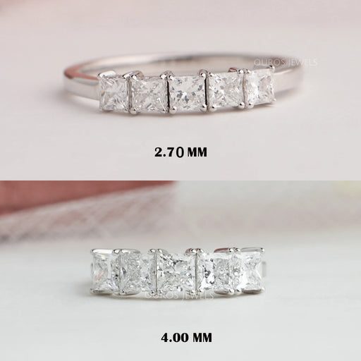 Five Stone Princess Cut Lab Diamond Ring Rings