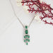 Green Emerald Gemstone Halo Chandelier Pendant Necklaces