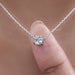 Square Old Mine Cushion Lab Diamond Solitaire Pendant Necklaces