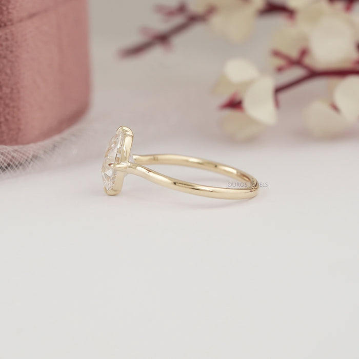 Solitaire Old Mine Oval Diamond Ring Rings