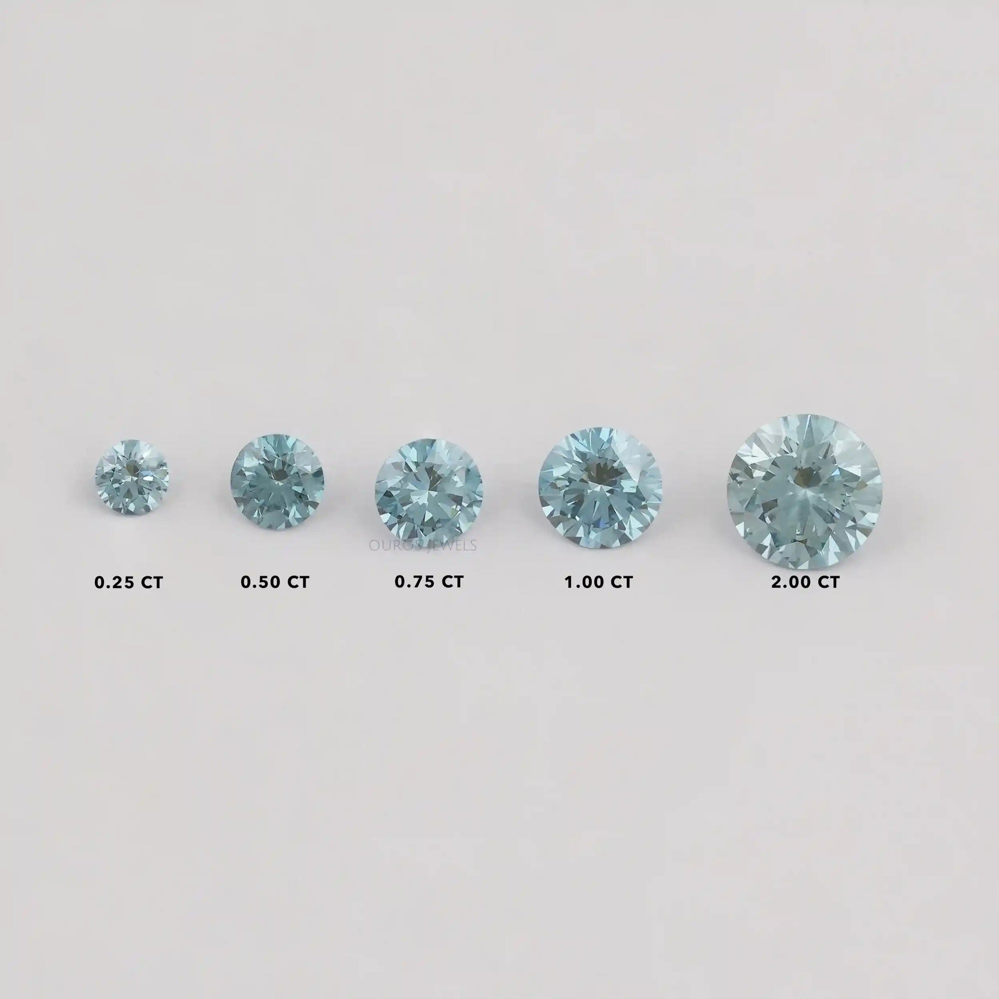 Colored Blue Round Cut Lab Diamond