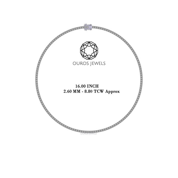 Stunning Round Cut Lab Diamond Tennis Necklace 2.60 MM Necklaces