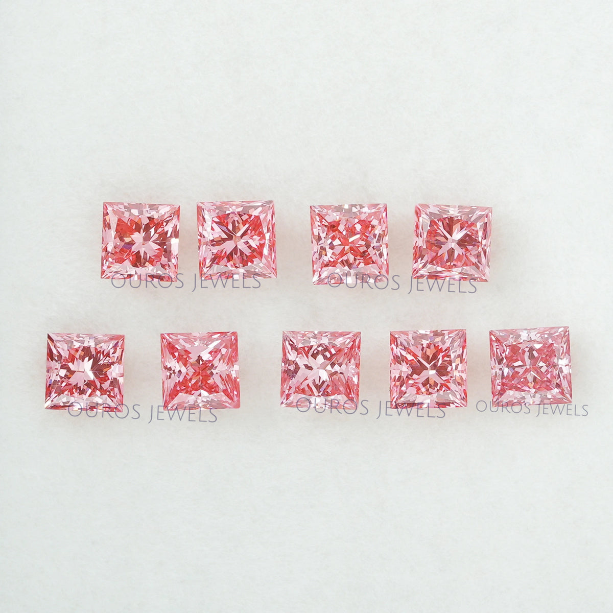 0.32 Carat Each Pink Princess Lab Grown Diamond