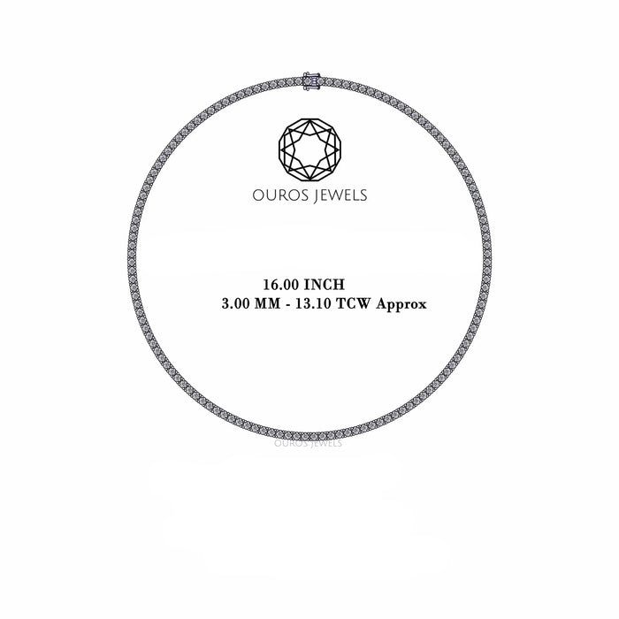 Stunning Round Cut Lab Diamond Tennis Necklace 3.00 MM Necklaces