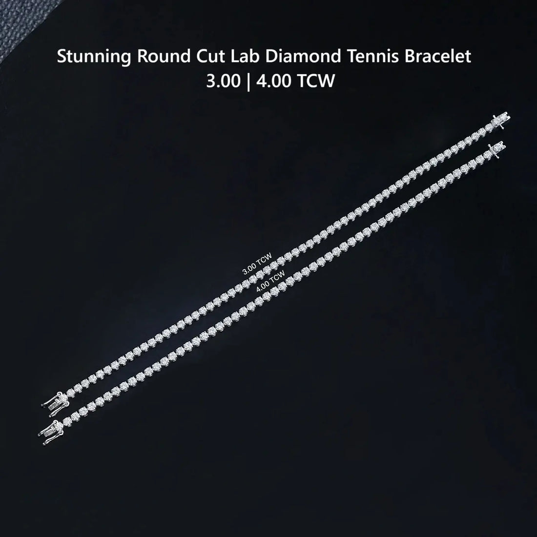 Round Cut Lab Grown Diamond Tennis Bracelet - 3.00 | 4.00 TCW Bracelet
