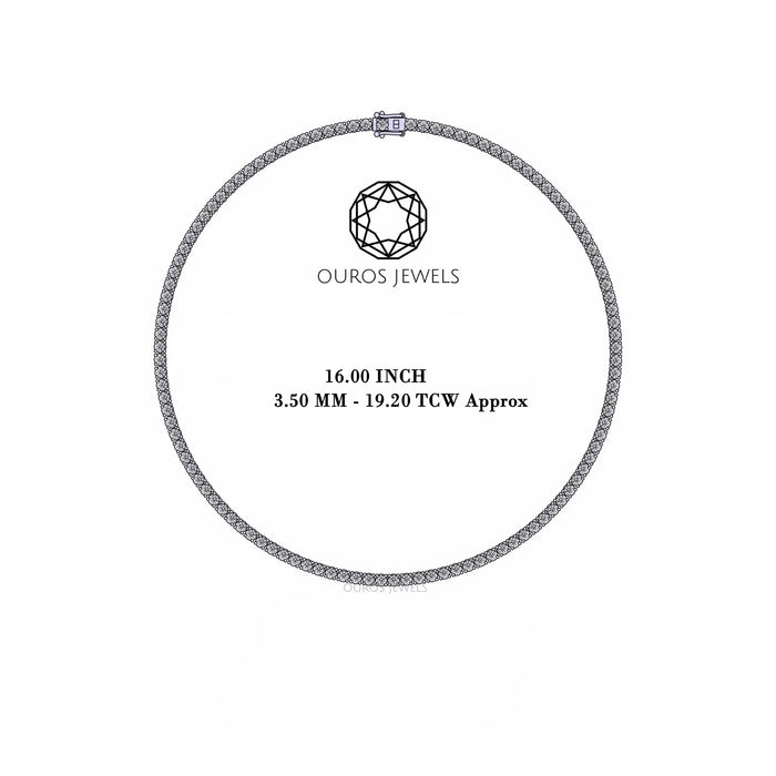 Stunning Round Cut Lab Diamond Tennis Necklace 3.50 MM Necklaces