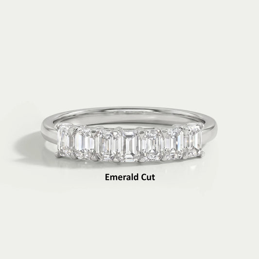 Seven Stone Lab Diamond Wedding Band Rings
