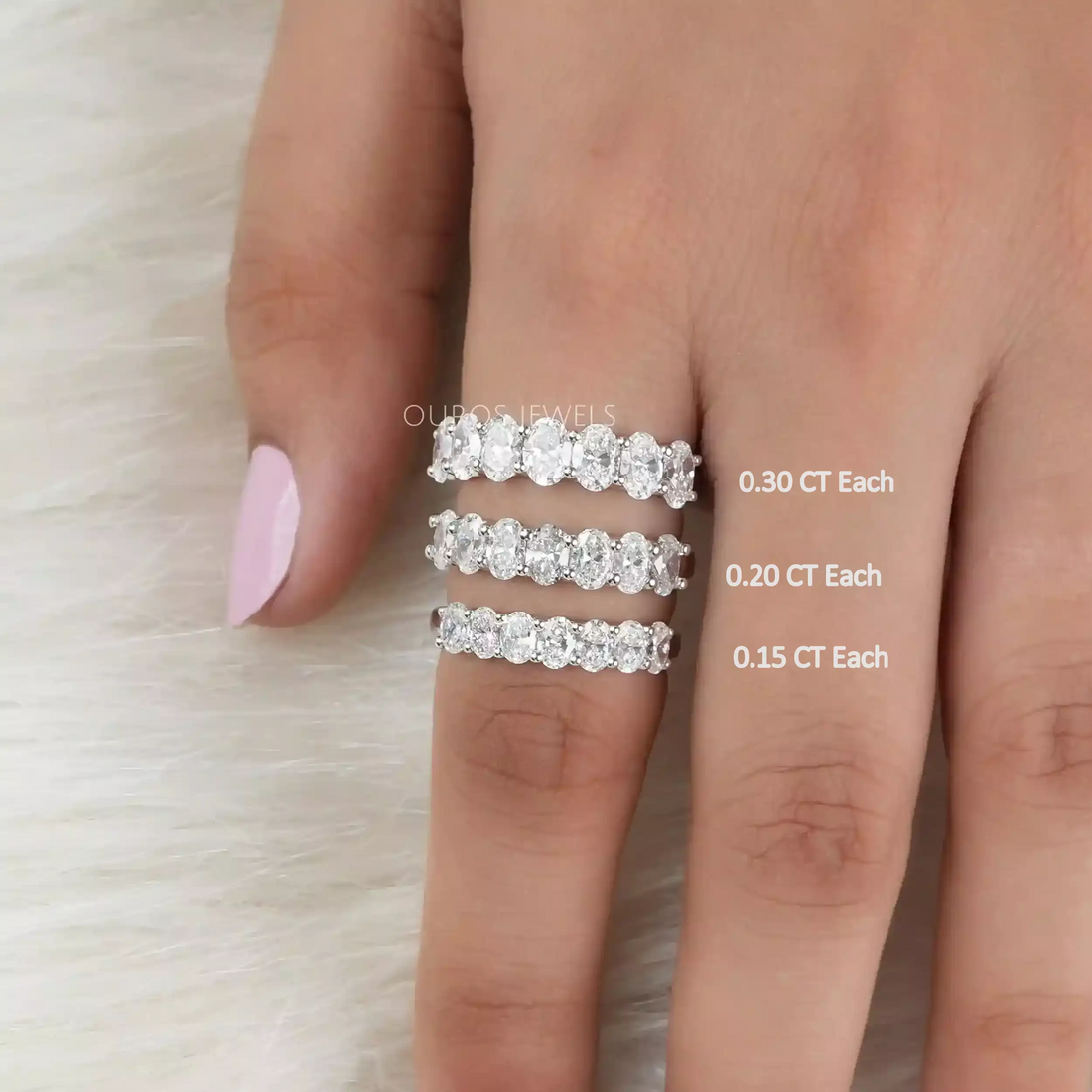 Oval Cut Lab Grown Diamond Seven Stone Anniversary Ring Rings