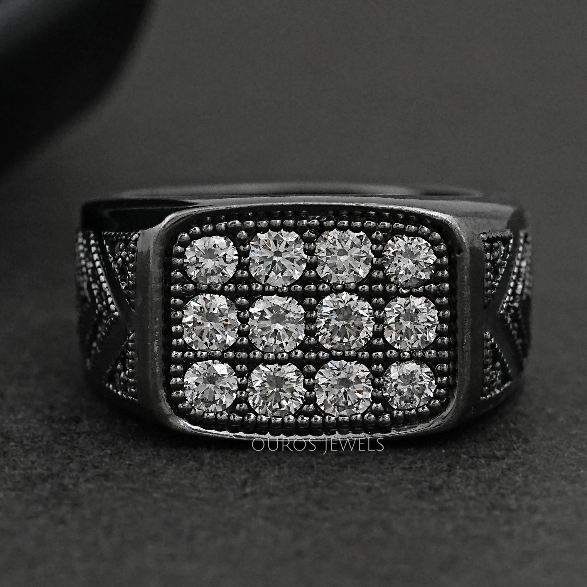 Black Gold Men's Lab Grown Diamond Ring