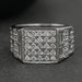 Grid Cluster Diamond Ring For Men's Rings
