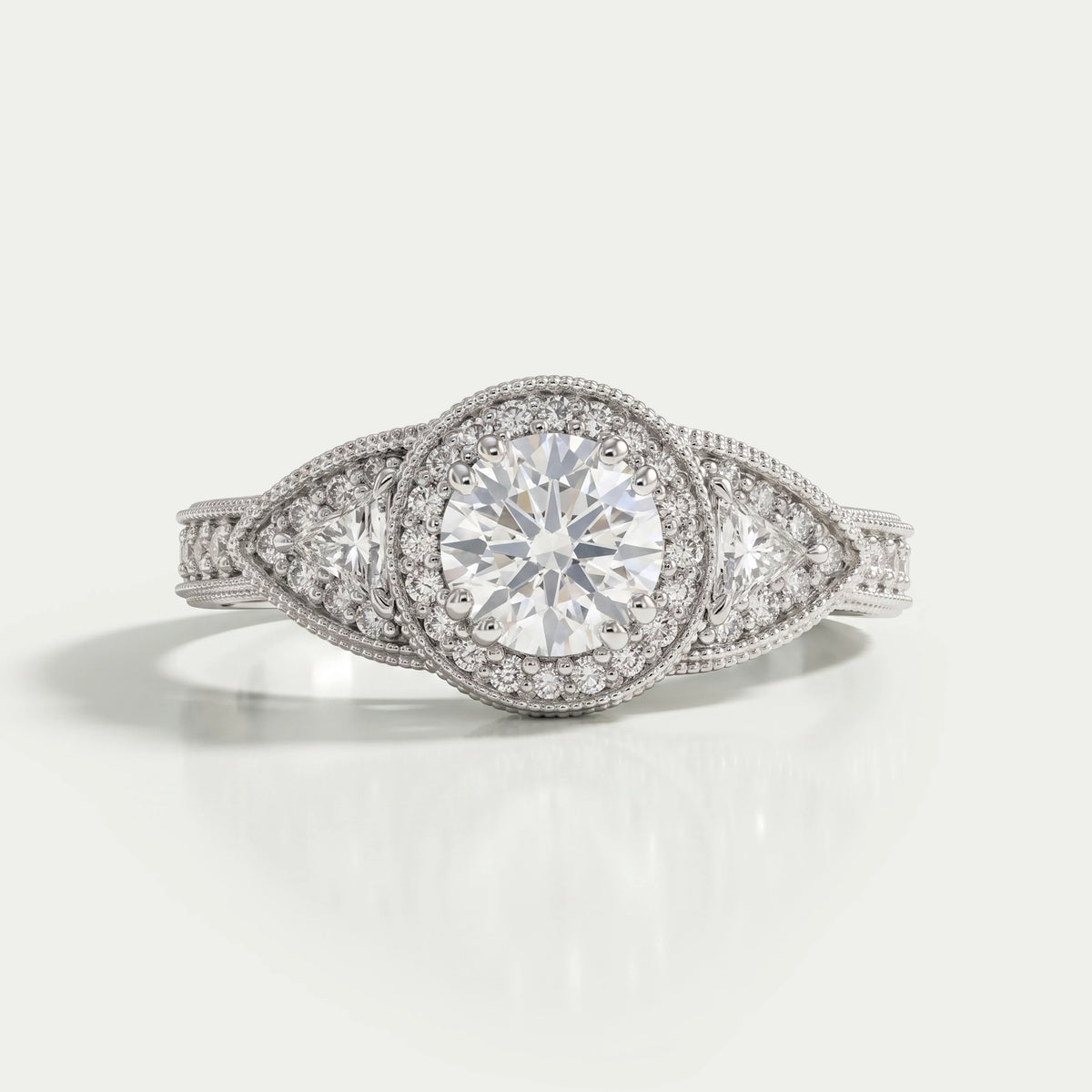 Amber Heard Round Cut Lab Diamond Wedding Ring