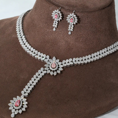 Pear And Round Cut Lab Grown Diamond Necklace Set Necklaces