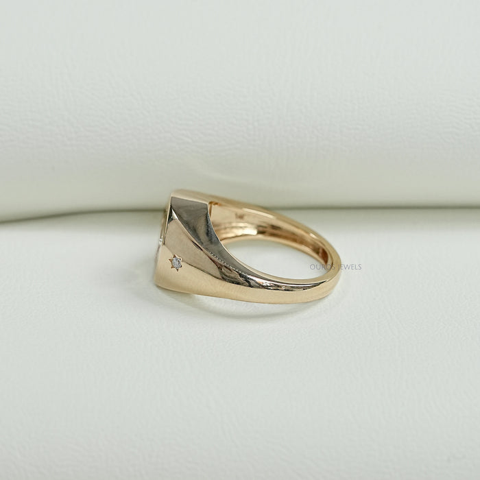 Antique Bull Cut Lab Diamond Wedding Ring Ring