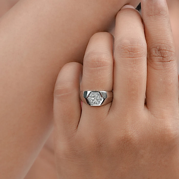 Triangle Lab Diamond Wedding Band