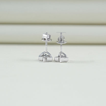 Bezel Set Star Cut Lab Diamond Stud Earring