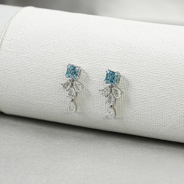 Aquamarine And Diamond Drop Earrings Earrings