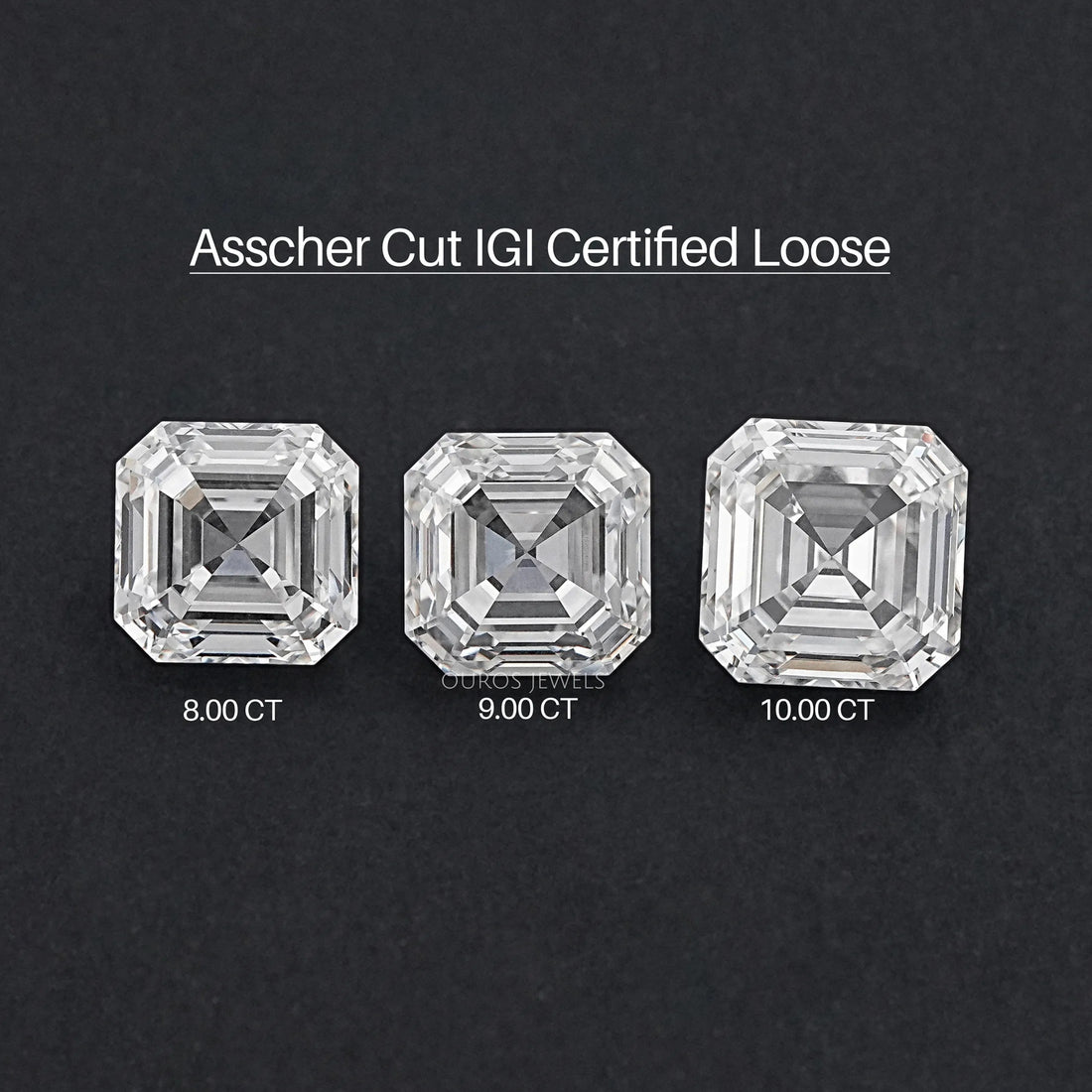 Certified Asscher Cut Lab Grown Diamond Loose