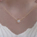 Bezel Set Asscher Cut Lab Diamond Pendant Necklaces