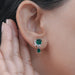 Green Asscher Gemstone And Marquise Diamond Drop Earrings