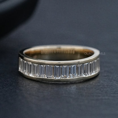 Baguette Diamond Mens Wedding Band Ring