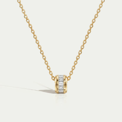 Baguette Lab Diamond Barrel Pendant Necklaces
