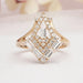 Baguette And Round Cut Lab Diamond Chevron Ring