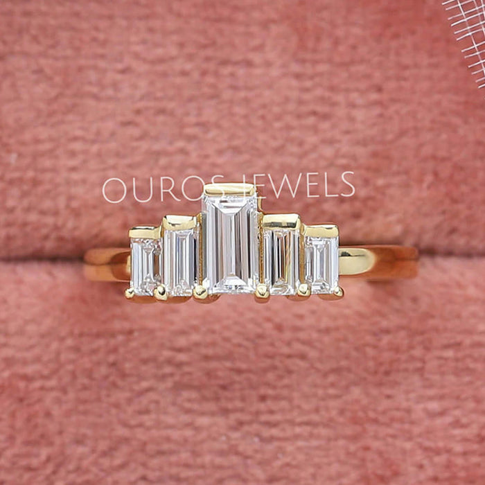Baguette Cut Lab Grown Diamond Wedding Ring