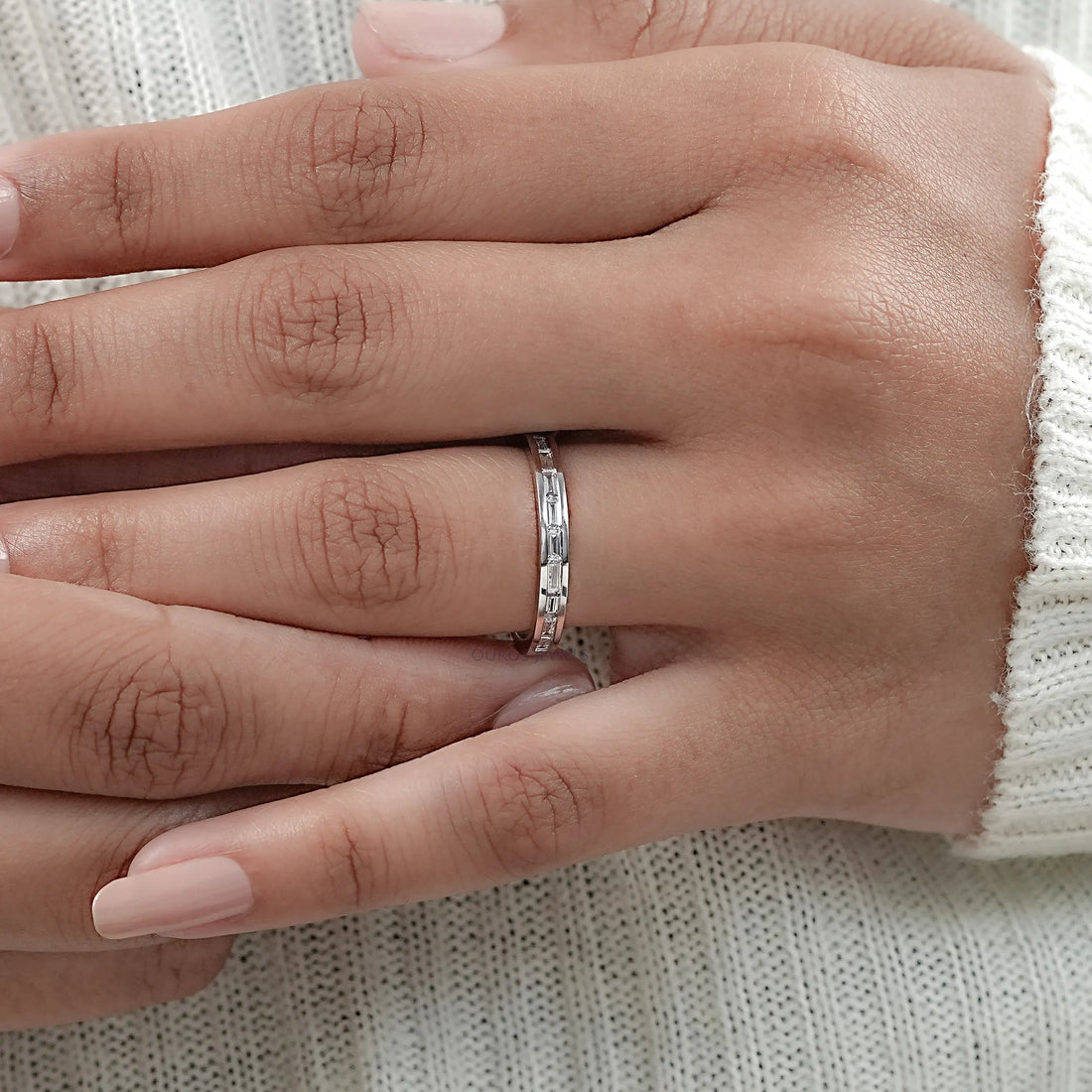 Channel Set Baguette Diamond Wedding Band Ring