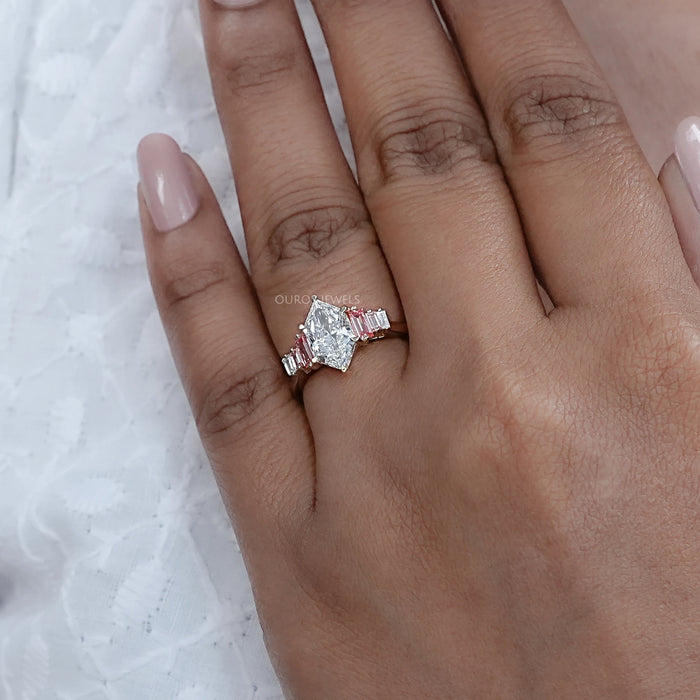Dutch Marquise Diamond Ring With Baguette